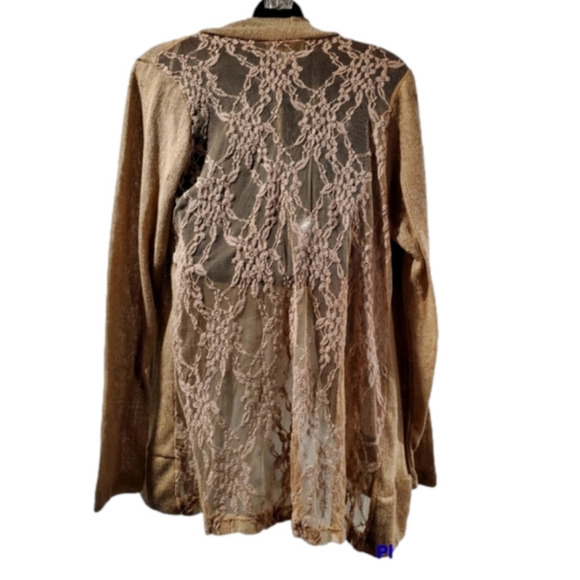 FASHION Nova - Lightweight Brown w/ Lace Cardigan - Sz XL - Picture 2 of 4